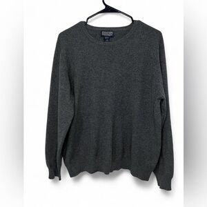 Lands End 100% Cashmere Womens Charcoal Gray Sweater with flaws